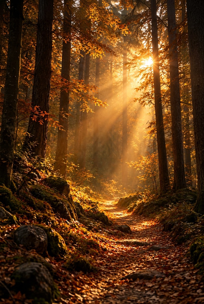 Golden forest background
