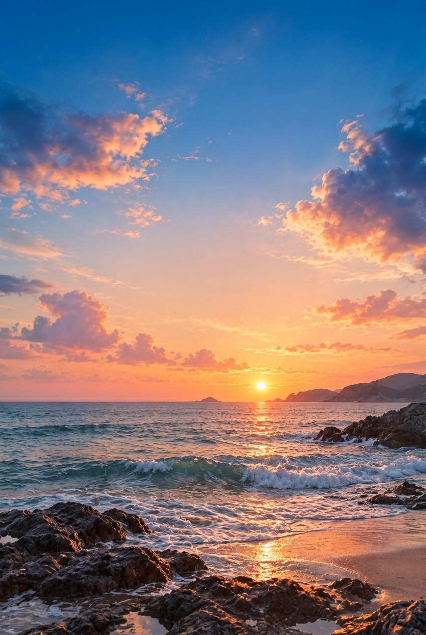 Ocean sunset background