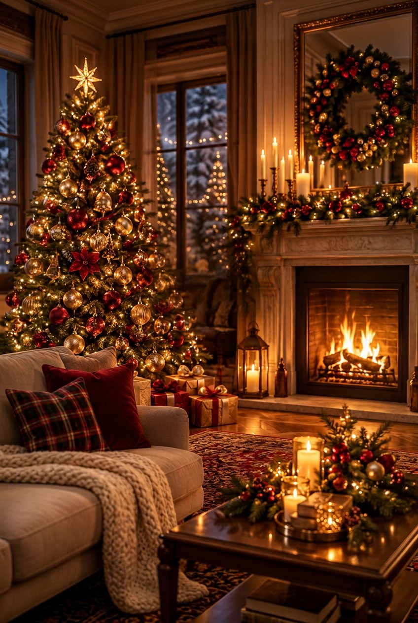 Christmas fireside background