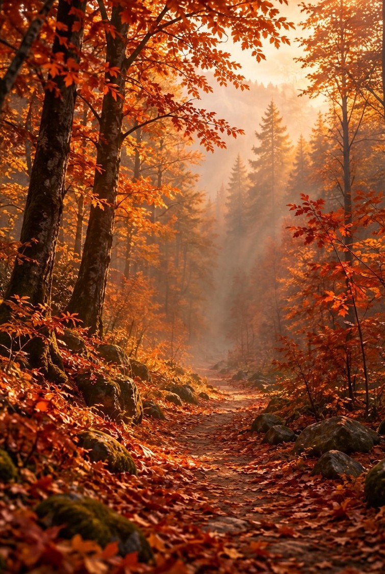 Autumn trail background